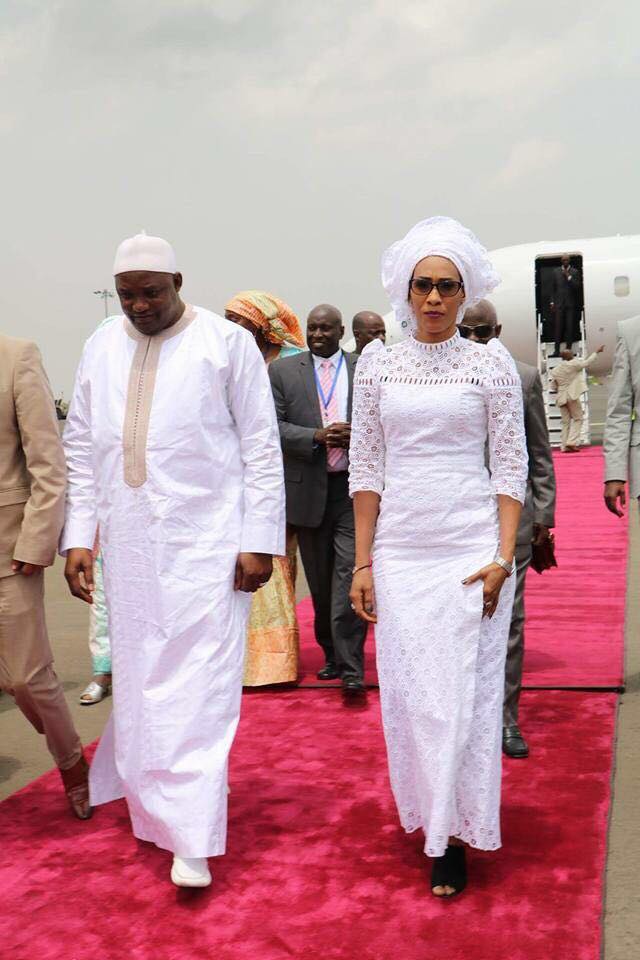 Photo : Le Président Adama Barrow en compagnie de sa première femme à Addis-Abeba pour le 29e Sommet