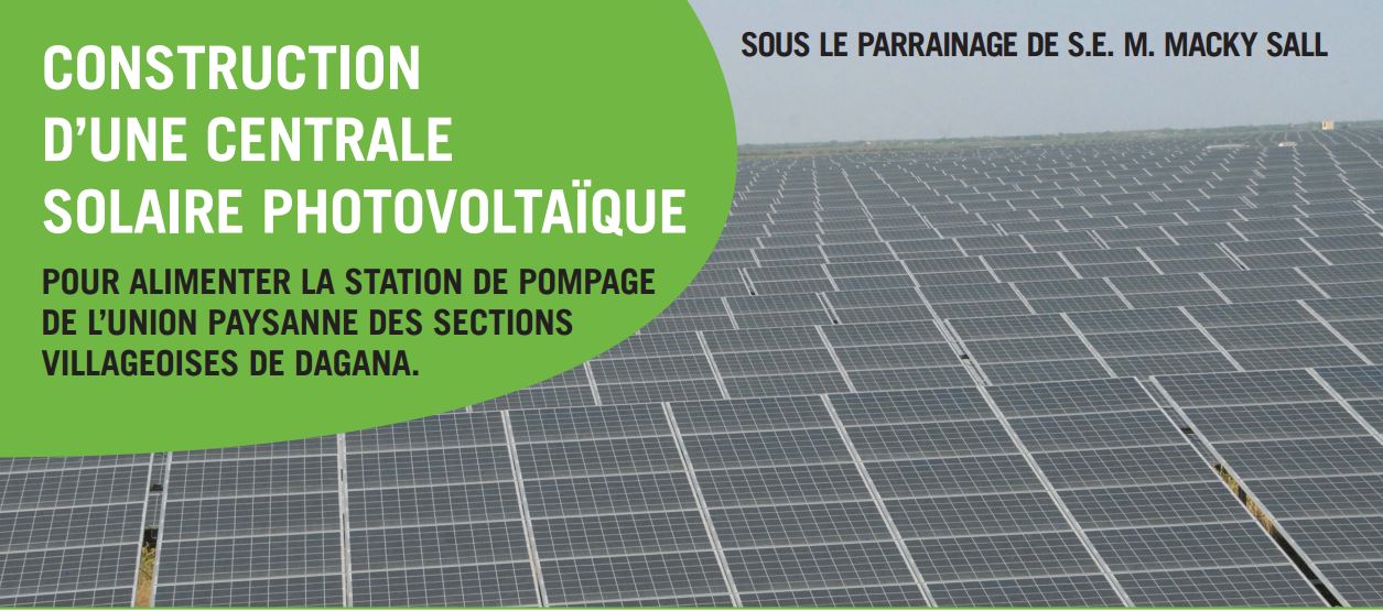 Dagana: Une centrale solaire photovoltaïque pour alimenter la station pompage de l’Union paysanne des sections villageoises