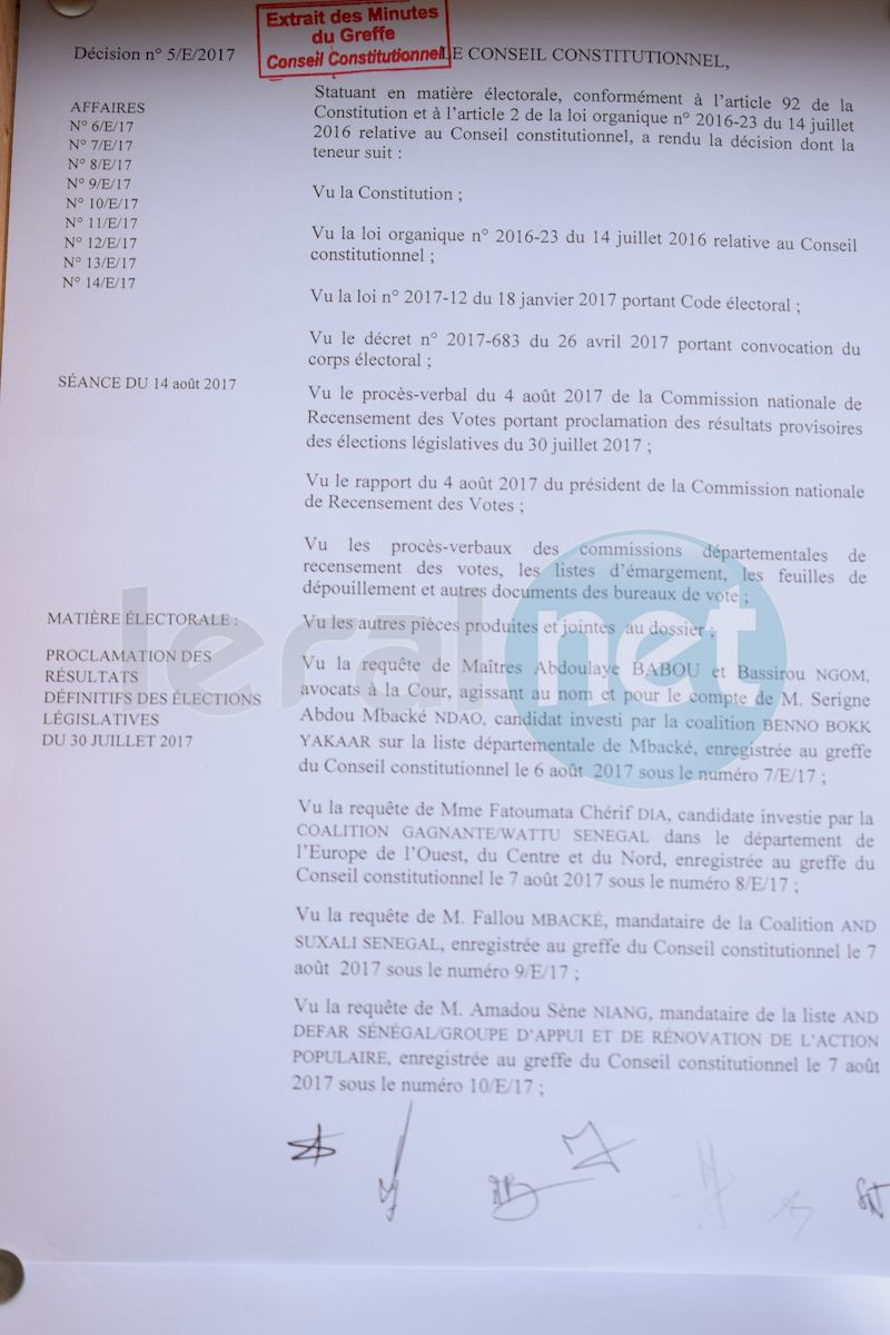 Résultats définitifs des Législatives du 30 juillet: tous les recours rejetés (documents)