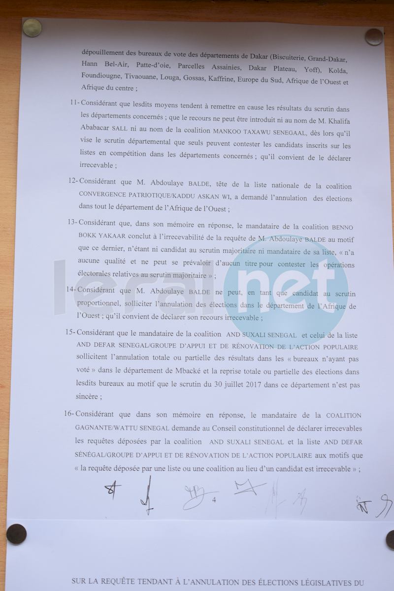 Résultats définitifs des Législatives du 30 juillet: tous les recours rejetés (documents)
