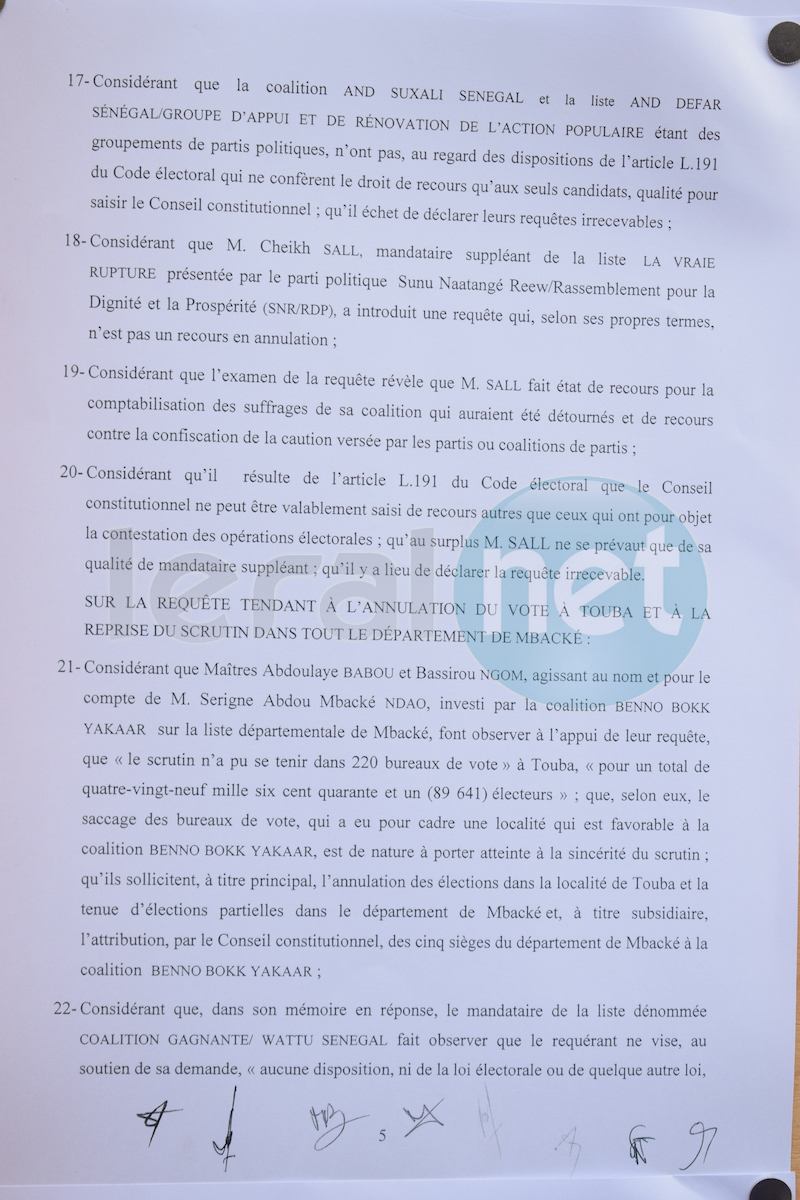 Résultats définitifs des Législatives du 30 juillet: tous les recours rejetés (documents)