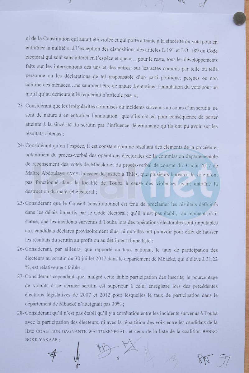 Résultats définitifs des Législatives du 30 juillet: tous les recours rejetés (documents)