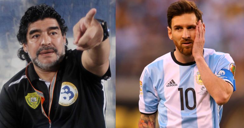 Diego Maradona tacle Messi après son triplé : "C'est uniquement avec le Fc Barcelone qu'il peut jouer"