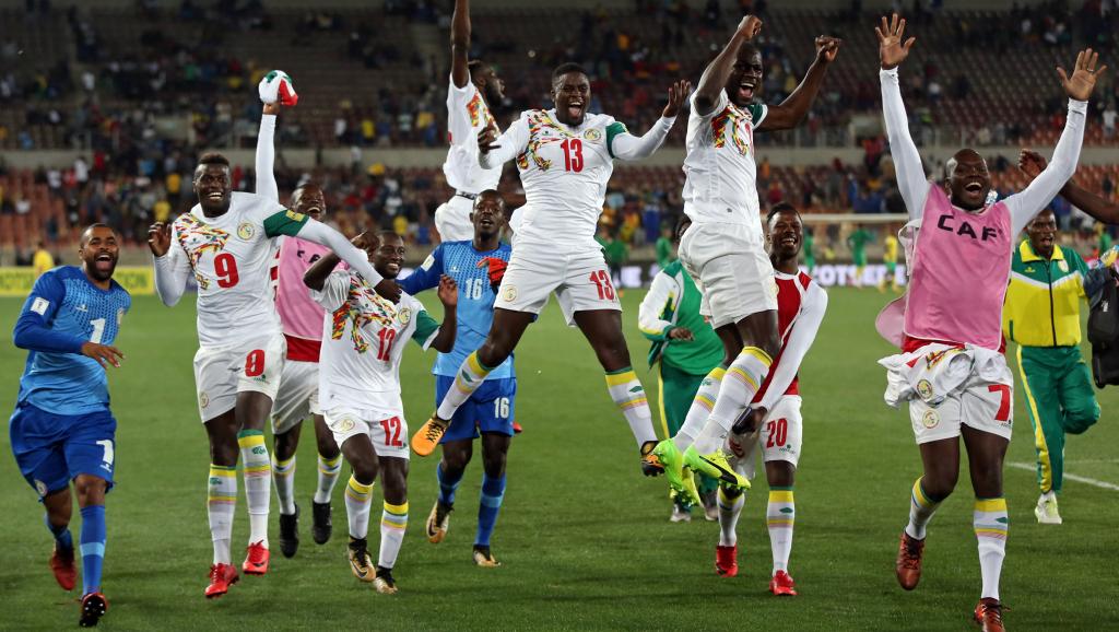 La joie des Lions du Sénégal après leur qualification pour le Mondial 2018 en Russie.