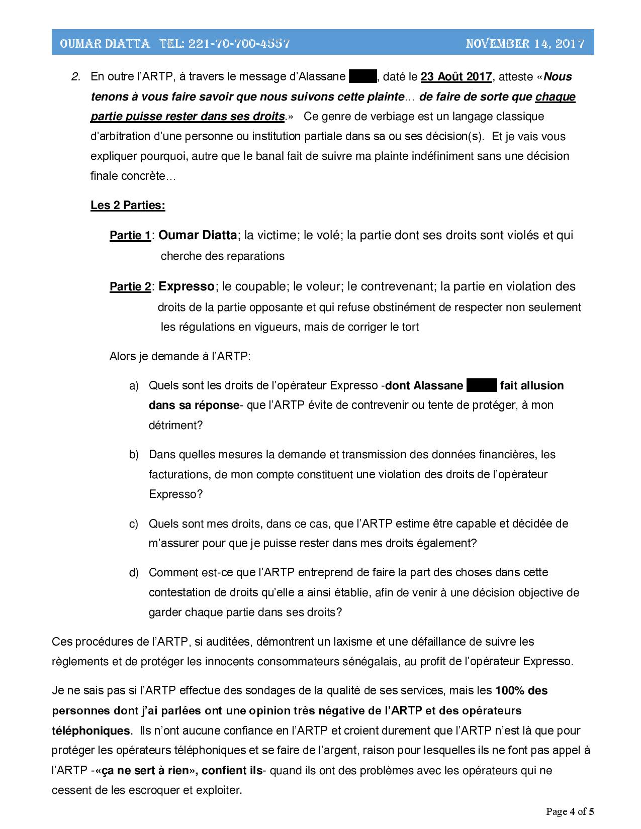 L'Artp a-t-elle des raisons de protéger l'opérateur Expresso ? ( Partie II)