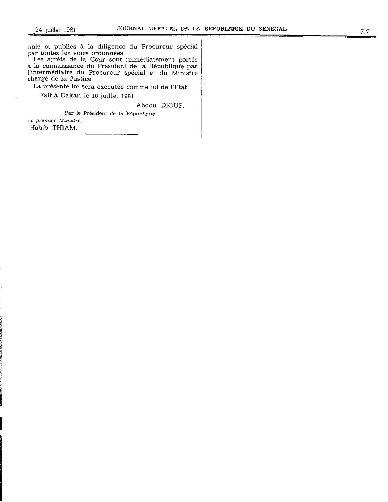 Lois n° 81-53 et n° 81-54 du 10 juillet 1981 relatives à la répression de l’enrichissement illicite : Les motivations d’Abdou Diouf en 1981? Lois n° 81-53 et n° 81-54 du 10 juillet 1981 relatives à la répression de l’enrichissement illicite : Les motivations d’Abdou Diouf en 1981?