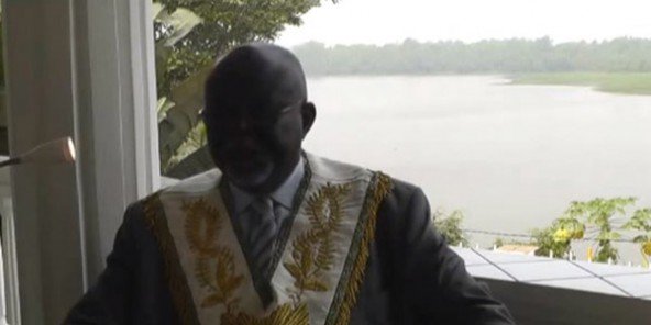 Jérémie Sollè, patron de la Grande Loge unie du Cameroun, lors des Rehfram, en février 2016