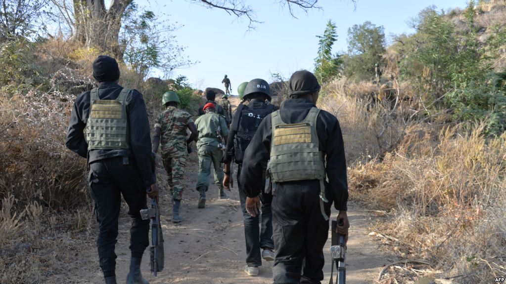 Les forces de l'armée camerounaise patrouillent près du village de Mabass, au nord du Cameroun, le 16 février 2015