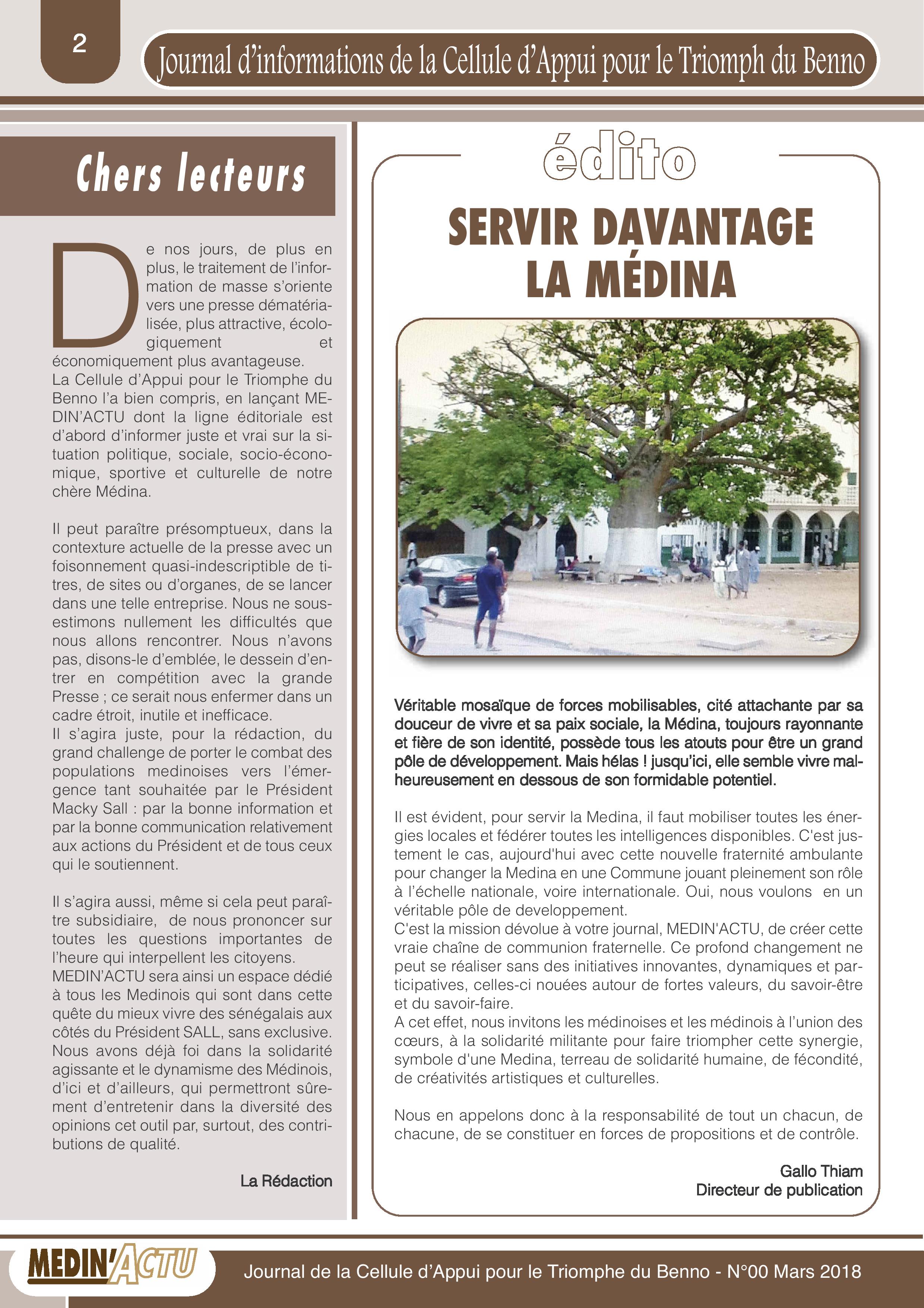 Cheikh Ahmeth Tidiane Ba : Je dois tout à la Médina ( Medin'Actu )