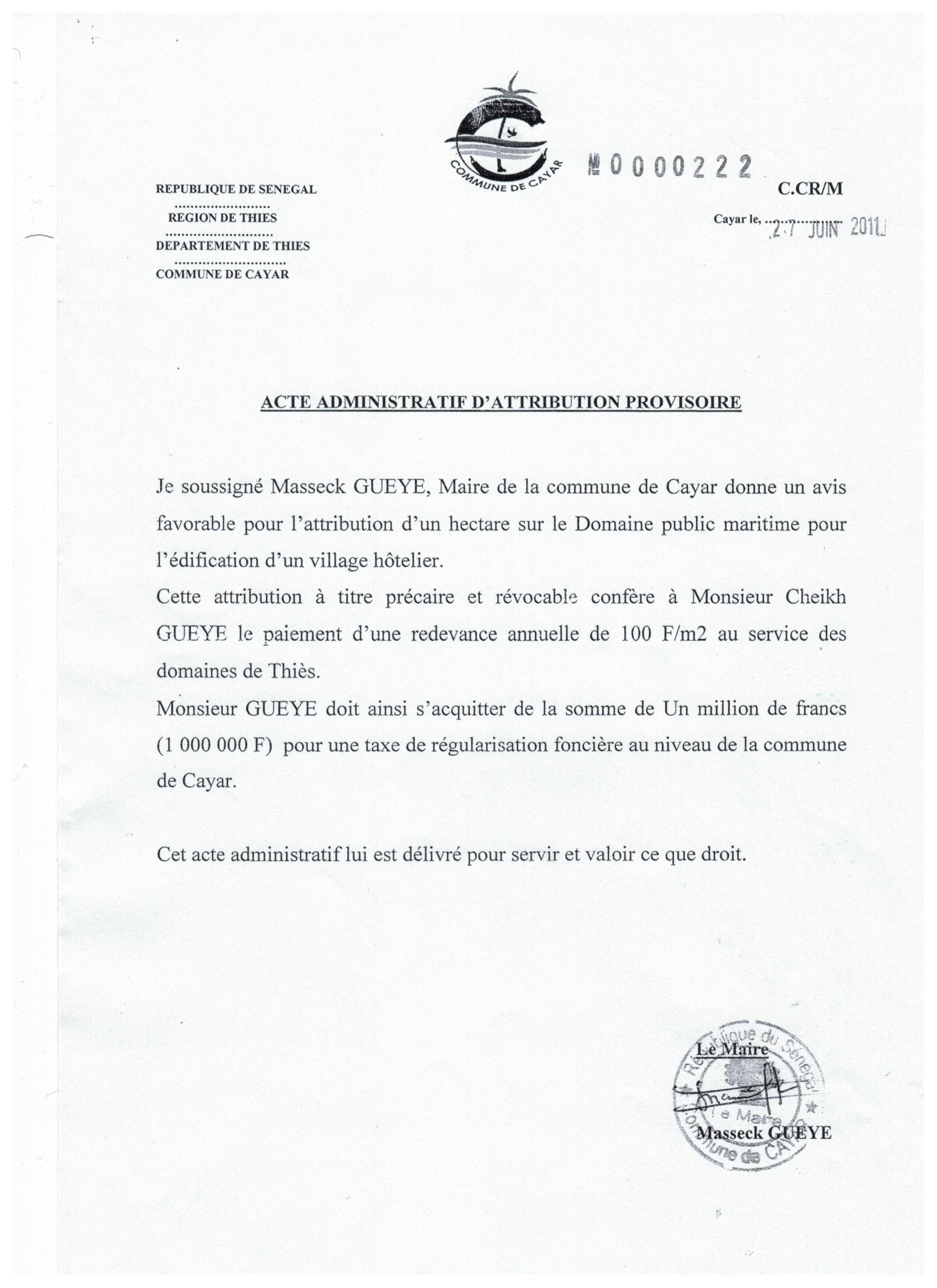 EXCLUSIF - Bradage foncier à Cayar : le promoteur immobilier Cheikh Guèye dément et «enfonce» Yankhoba Diattara : "Sène deal mo claté"