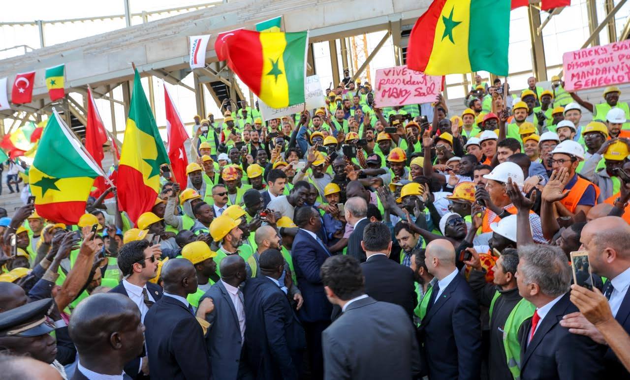 Les Chefs d'Etat Macky SALL et Recep Tayyip Erdoğan se sont rendus hier en fin d'après-midi sur les chantiers de l'Arena (Images)