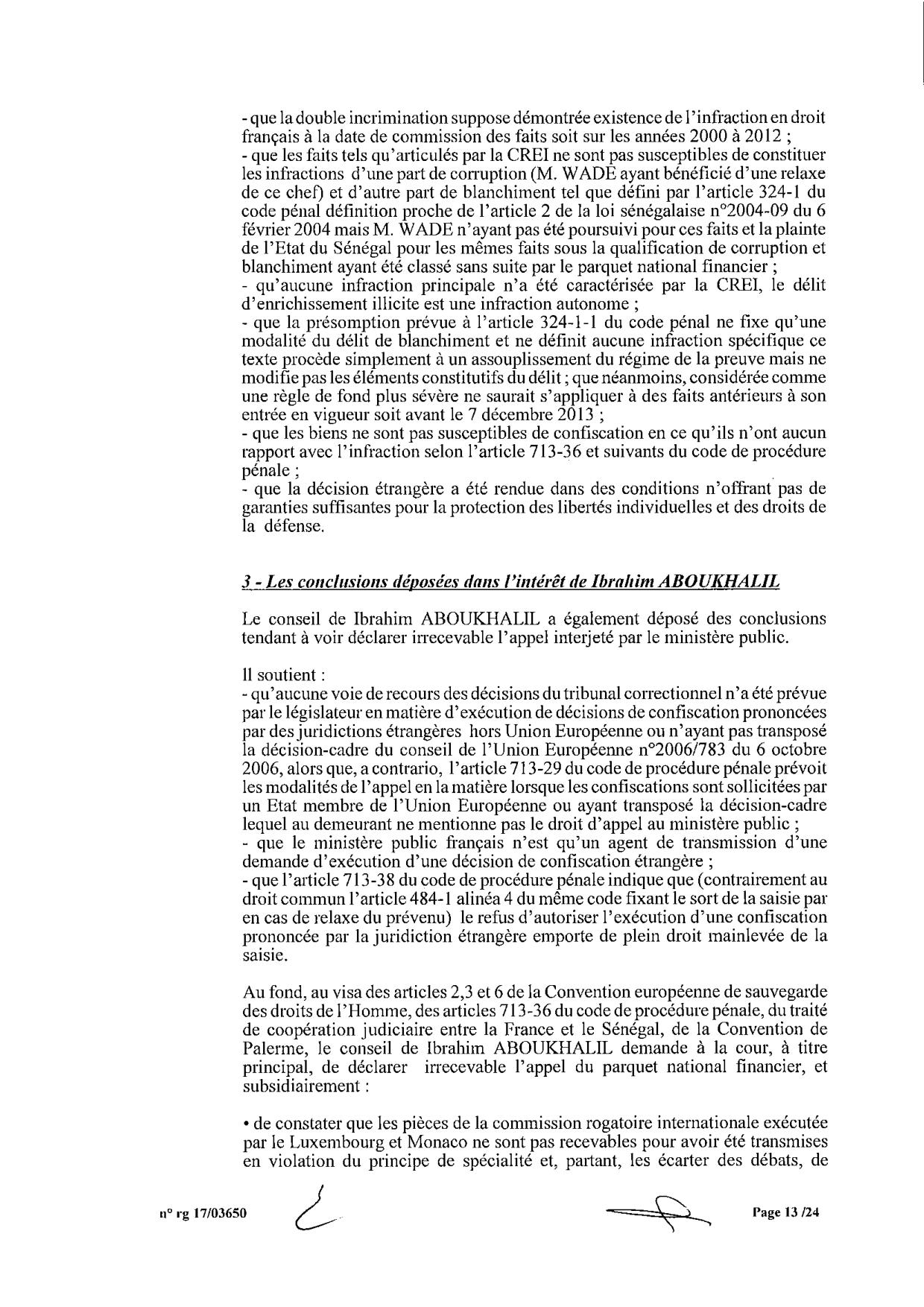 EXCLUSIF Karim Wade : l'intégralité de la décision Cour d'Appel de Paris