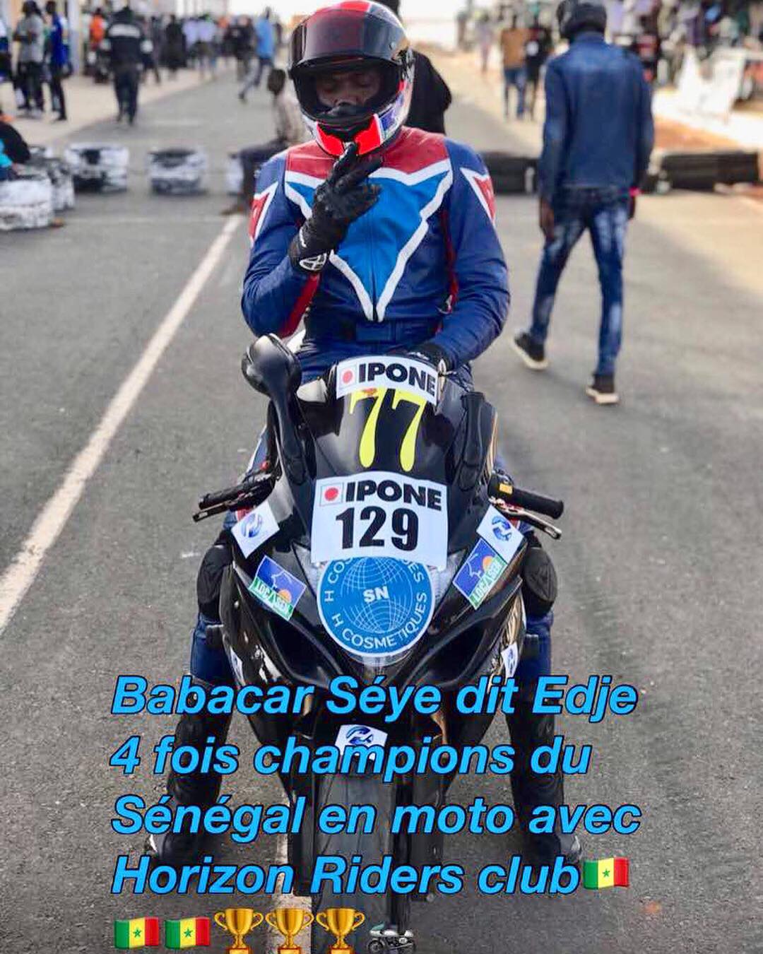 Course Moto: Babacar Seye dit Edge remporte pour la 4ème fois le tournoi moto au circuit de Sindia