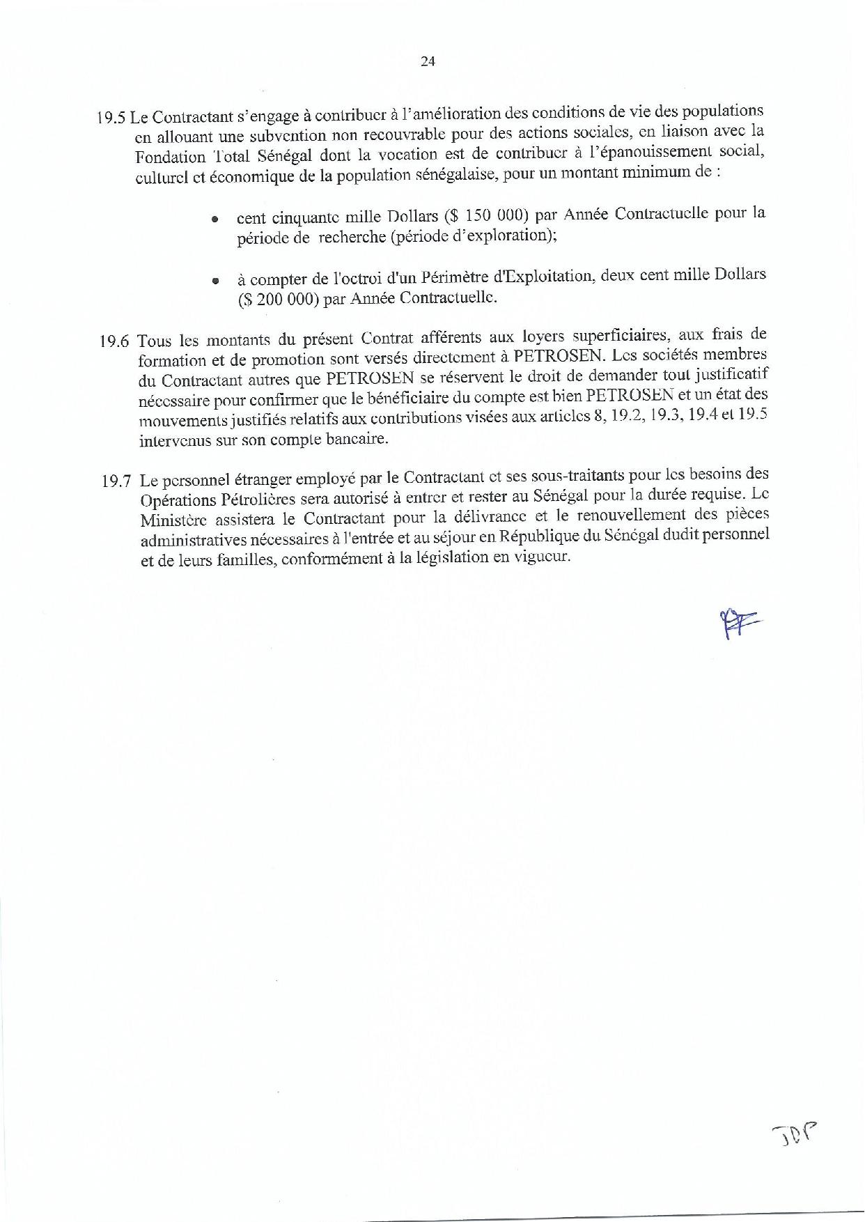 Contrat de recherche et de partage de production d'hydrocarbure " Rufisque Offshore" entre l'Etat du Sénégal et Total (Part 2)