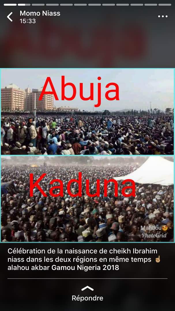 Gamou Nigéria 2018: Deux Régions; Abuja et Kaduna célèbrent la naissance de Cheikh Ibrahima NIASS en même temps.
