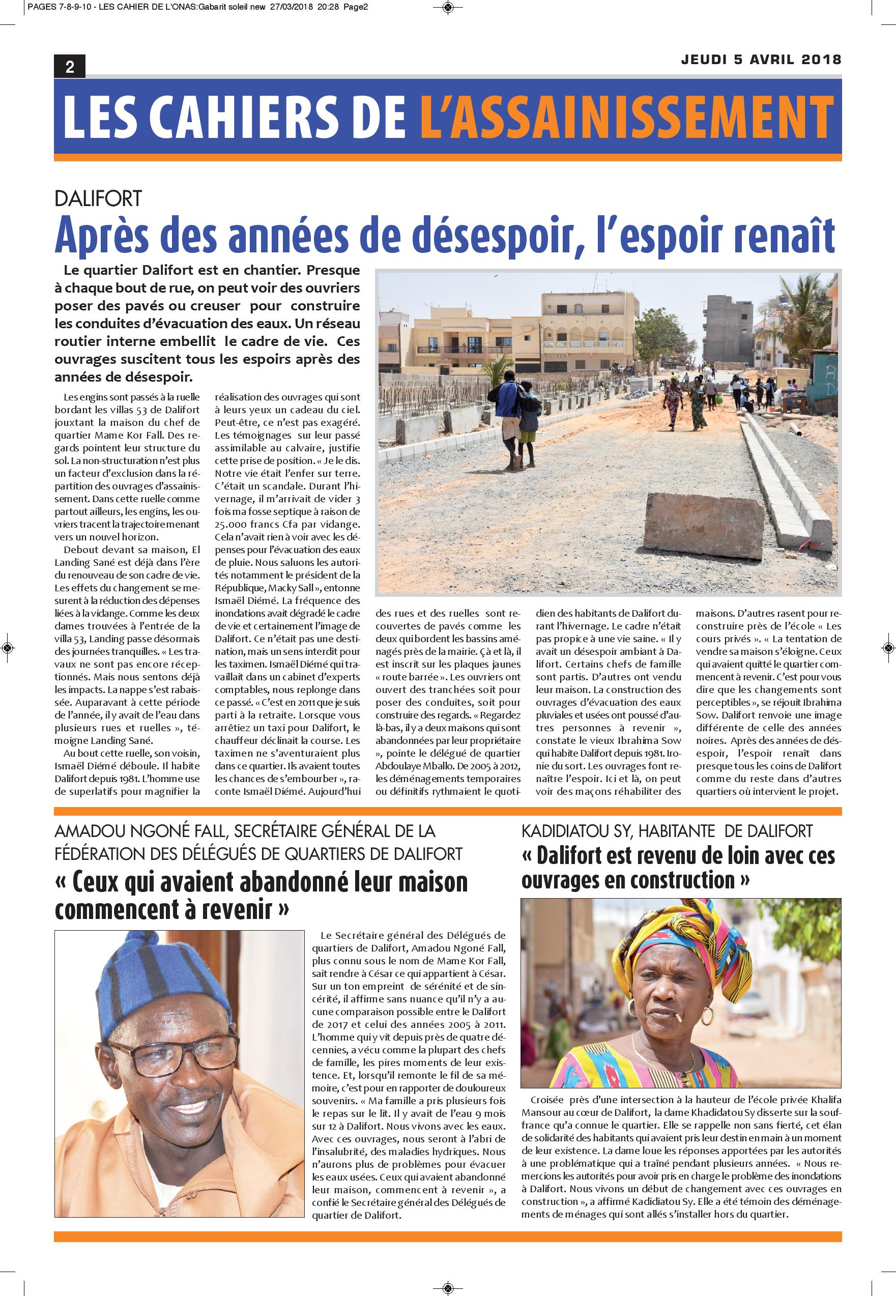ONAS : Les cahiers de l'Assainissement