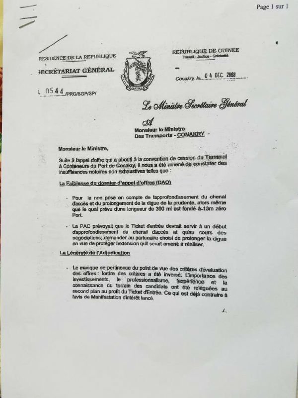 Affaire Bolloré: à Conakry, les « insuffisances » du contrat de concession à Getma pointées dès 2008