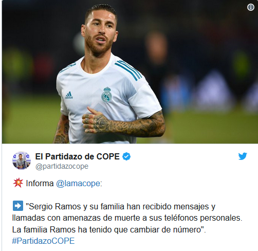 Real Madrid: Menacé de mort après avoir blessé Salah, Ramos change de numéro de téléphone