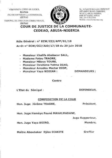 L’incompréhension du rôle de la cour de justice de la CEDEAO ou l’amalgame dans la signification et la portée des décisions… ? (Cheikhou A Talla)
