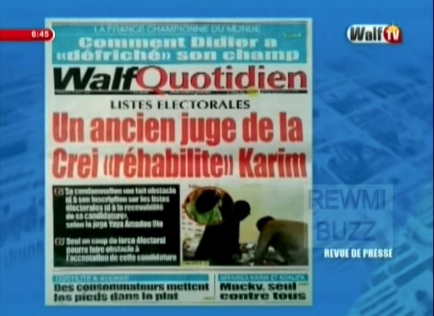 Revue de Presse WalfTv du mardi 17 juillet 2018 en images