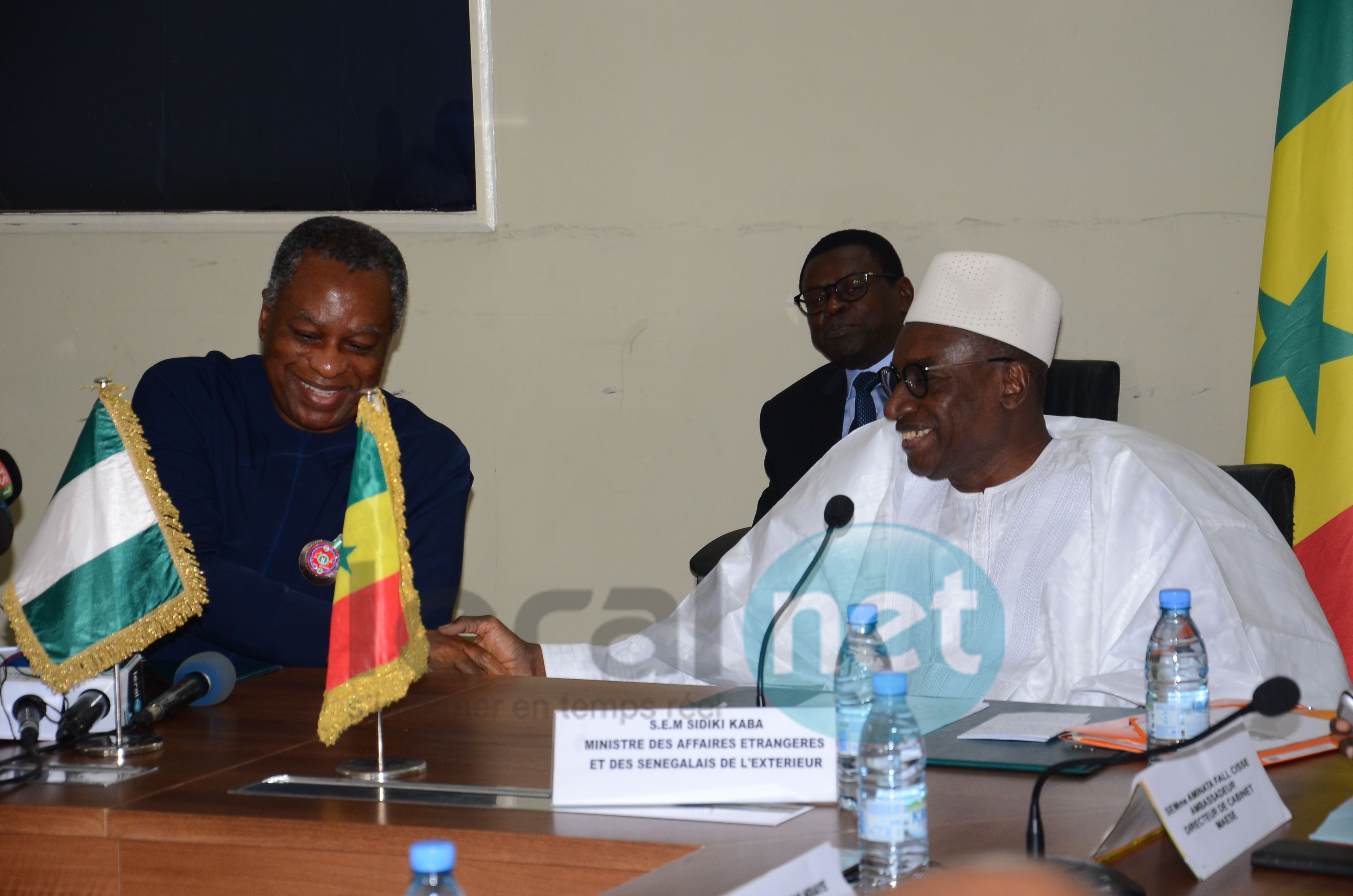 Photos : Séance de travail entre Me Sidiki Kaba et son homologue nigerian, Geoffrey Onyeama