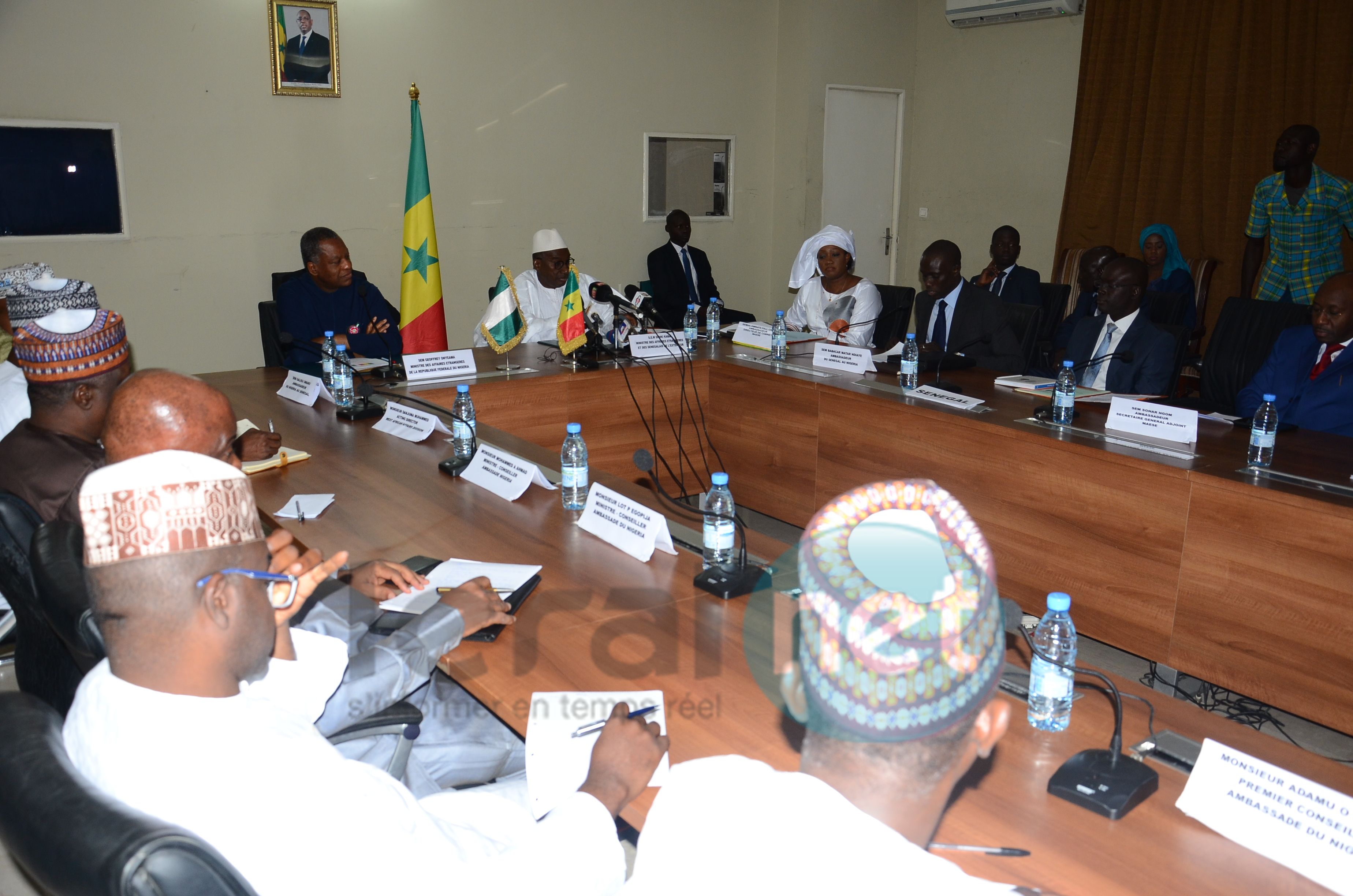 Photos : Séance de travail entre Me Sidiki Kaba et son homologue nigerian, Geoffrey Onyeama