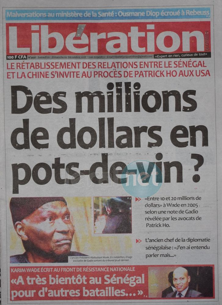 Les UNES des journaux du samedi 01 décembre 2018 www.leral.net
