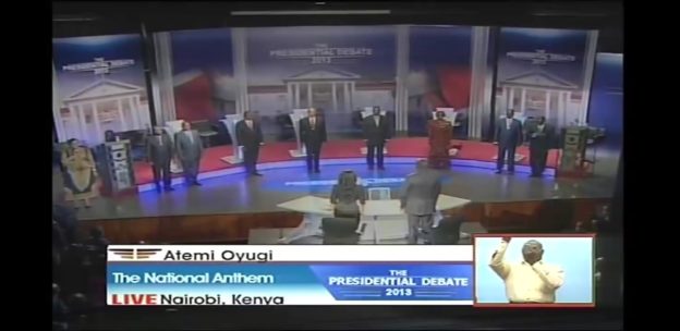 Débat télévisé entre candidats à l'élection présidentielle kényane en 2016. Capture d'écran YouTube.