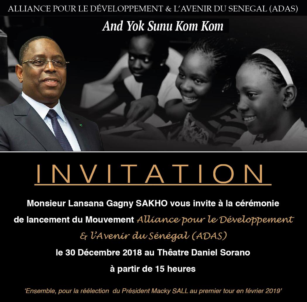 Lansana Gagny Sakho lance ADAS : Profession de foi d’un engagement au service d’une vision d’un Sénégal émergent