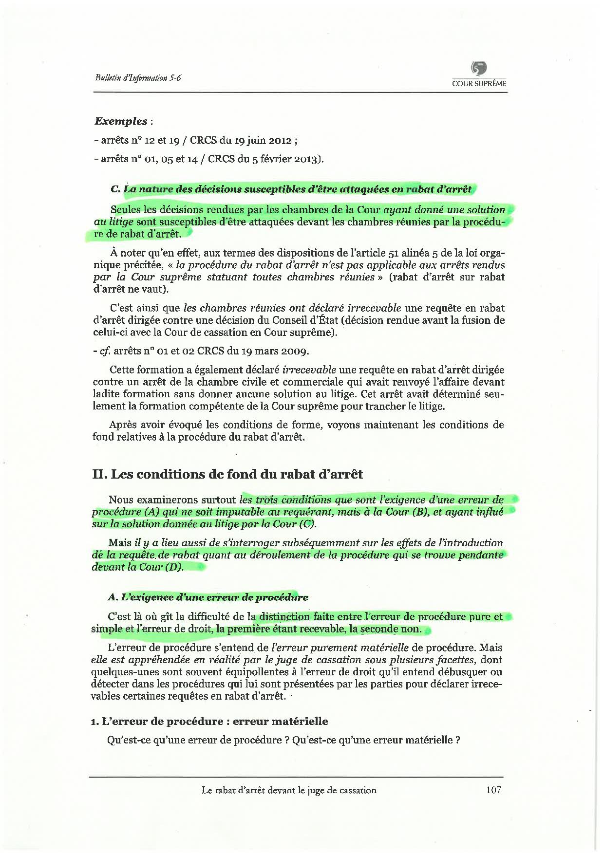 La Cour suprême confirme que le rabat d’arrêt est suspensif  (par Seybani Sougou)