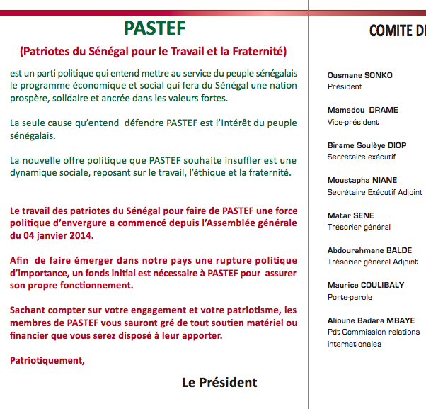 Mais Sonko ne s’en arrête pas là. Toujours pour brouiller les pistes, parce que conscient de la bourde commise pour la création de MERCALEX, Sonko fait signer alors un protocole d’accord entre MERCALEX et AB PARTNERS pour lui refiler le dossier. Et figurez-vous que le gérant de AB PARTNERS n’est autre que Abdourahmane Balde, le Trésorier Général Adjoint du parti Pastef. Cela n’a pas empêché à ce dernier de sortir un communiqué pour affirmer qu’il n’a aucun lien économique ou politique avec Ousmane Sonko. De qui se moque-t-on ?