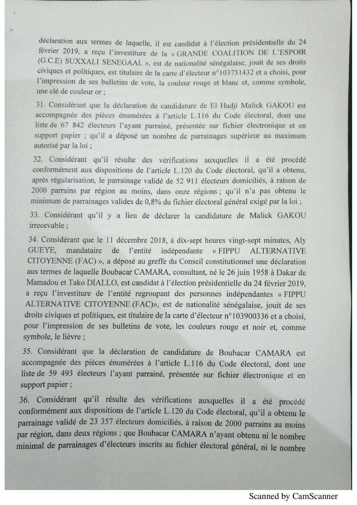 L'intégralité de la décision du Conseil constitutionnel à propos de la liste des candidats de la présidentielle 2019 (document)