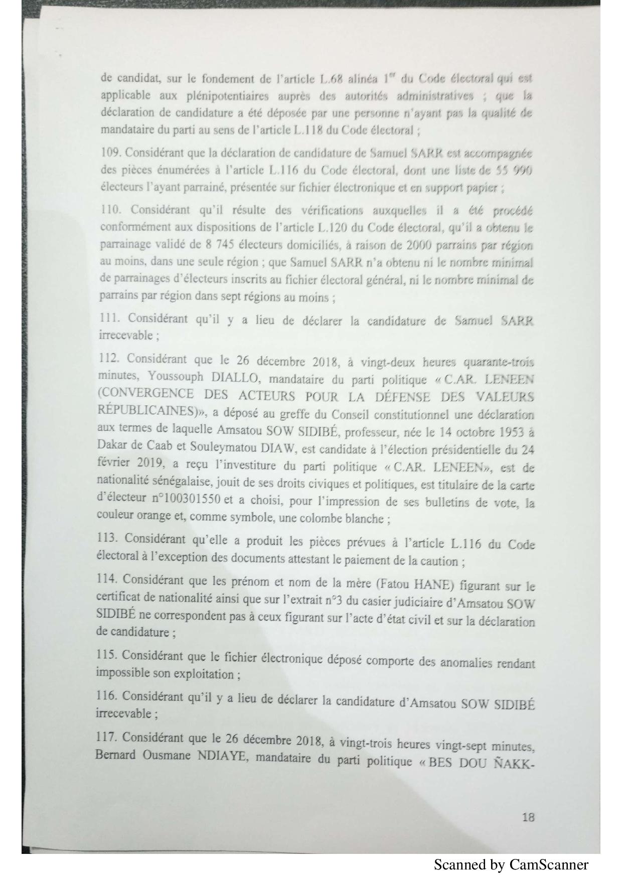L'intégralité de la décision du Conseil constitutionnel à propos de la liste des candidats de la présidentielle 2019 (document)