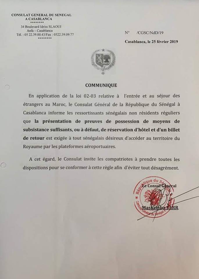 Nouvelles Conditions D Entree Au Maroc Y Compris Pour Les