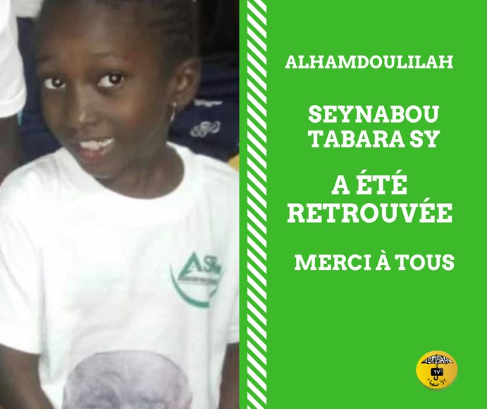 La petite-fille de feu Mame Abdou Aziz Sy Dabakh, finalement retrouvée.