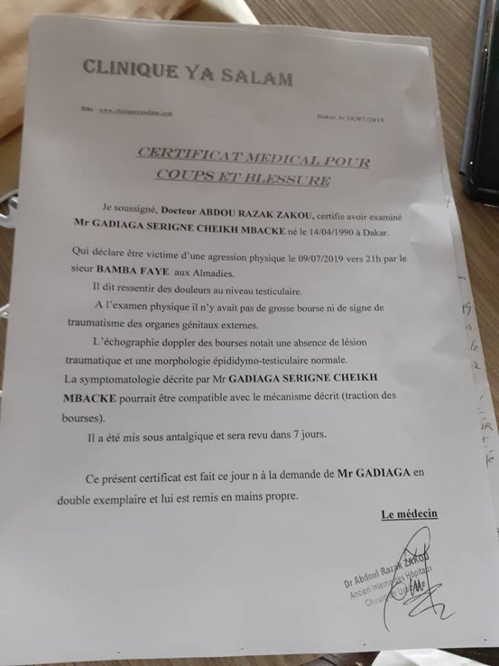 Le garde du corps du milliardaire Cheikh Amar dans de sales draps : il est convoqué à la gendarmerie pour agression et cbv (DOUCUMENTS)