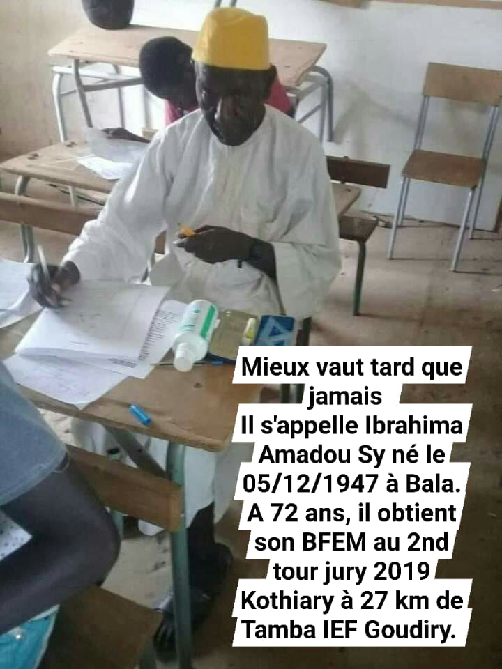PHOTOS - Voici Ibrahima Amadou Sy, 72 ans, le doyen des candidats au BFEM 2019