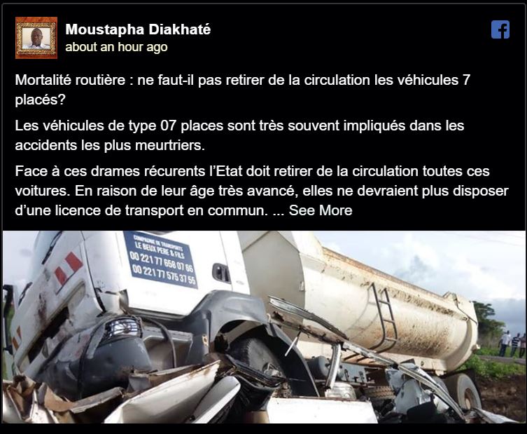 La proposition de Moustapha Diakhaté ne va pas plaire aux propriétaires de « 7 places »