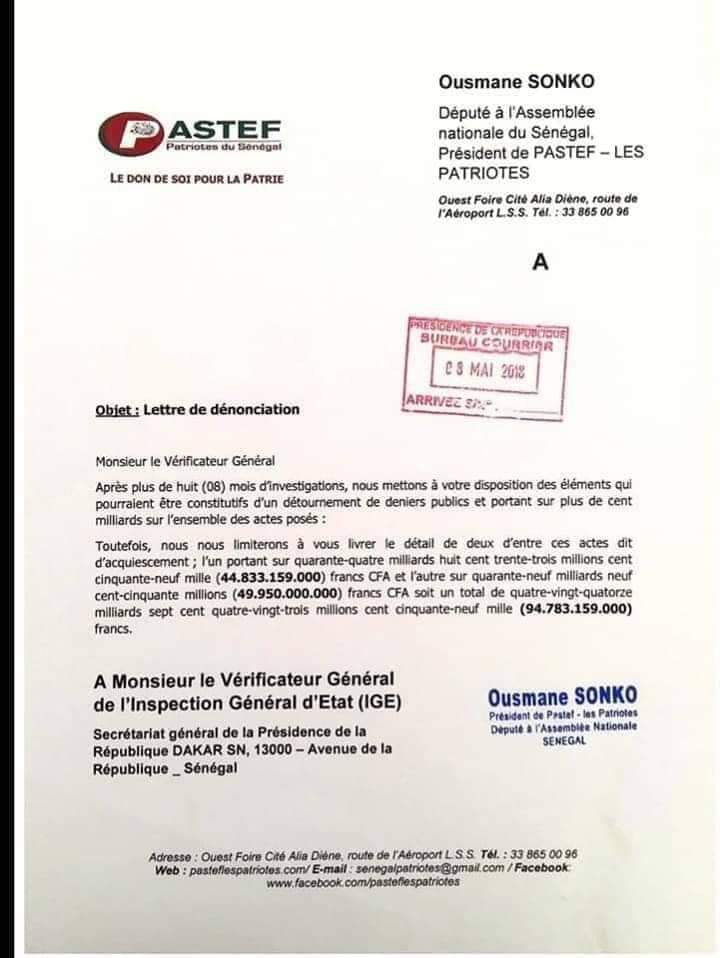 Ce qui n'a jamais été dit sur "l'affaire des 94 milliards FCfa" ( Documents-Preuves ) Ce qui n'a jamais été dit sur "l'affaire des 94 milliards FCfa" ( Documents-Preuves )