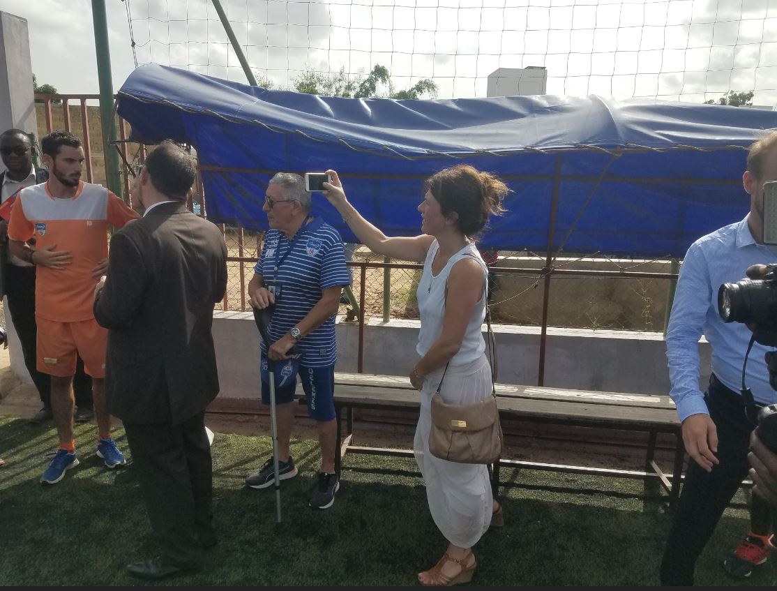 PHOTOS - Visite de Mme Roxana MARACINEANU, Ministre des Sports à Dakar Sacré-Cœur (DSC) accompagnée par le Président de Paris 2024,Tony ESTANGUET, et du Directeur général de l’Agence Française de Développement, Rémy RIOUX