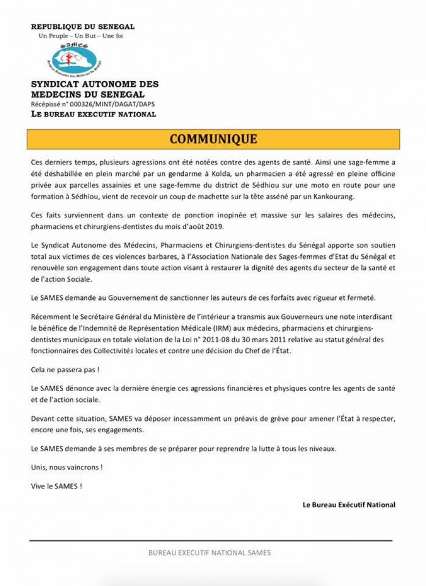 Sédhiou: Une sage-femme agressée par deux Kankourang