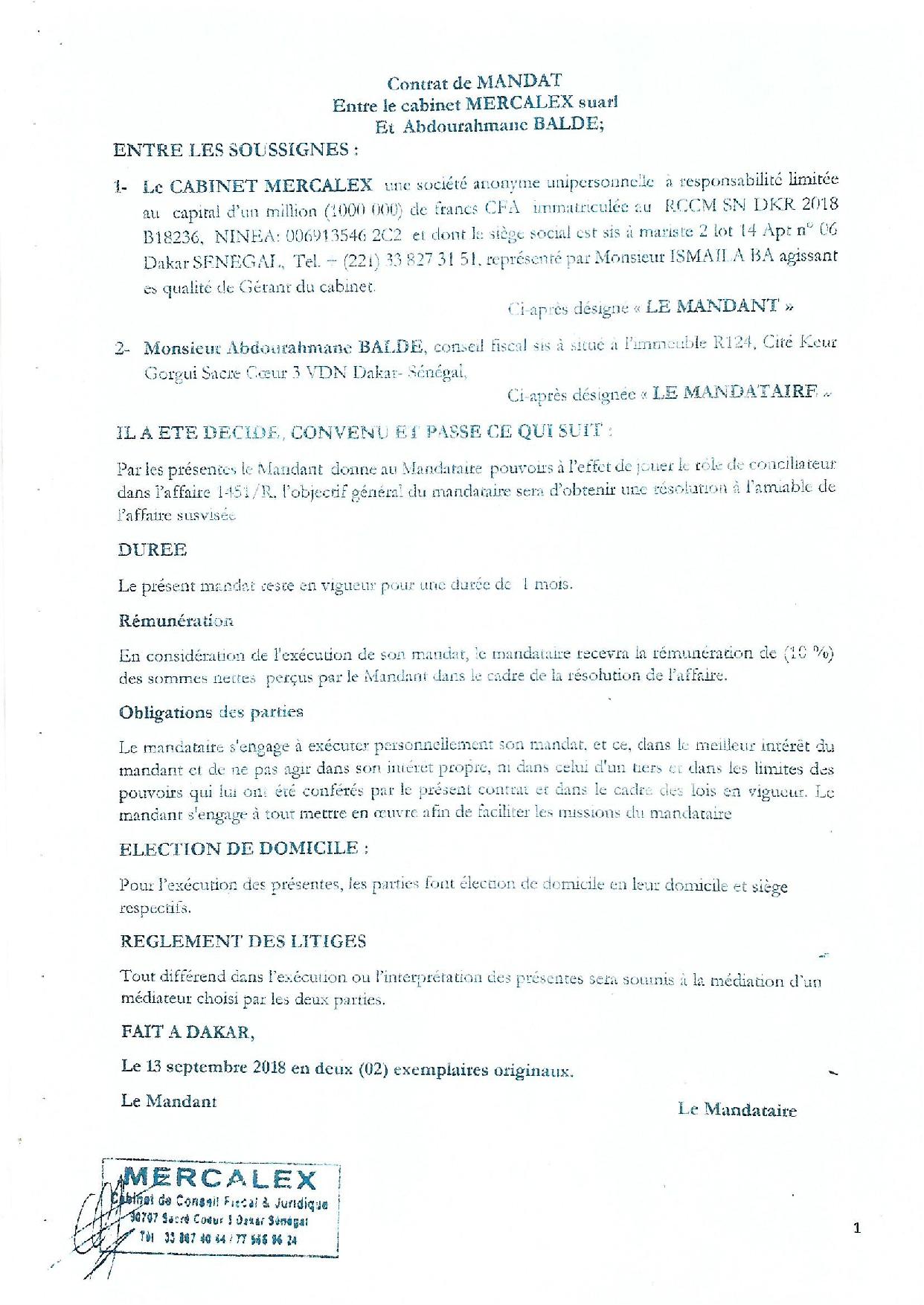 AFFAIRE 94 MILLIARDS : LA TOTALE VÉRITÉ PAR LES FAITS : Suite et Fin, Comme Promis.  ( Par L'auditeur Abdoulaye Ba Guer )