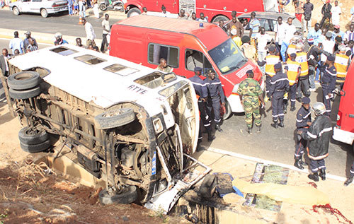 Urgent-Koumpentoum : une collision entre un car Ndiaga Ndiaye et un camion malien fait 4 morts et 31 blessés