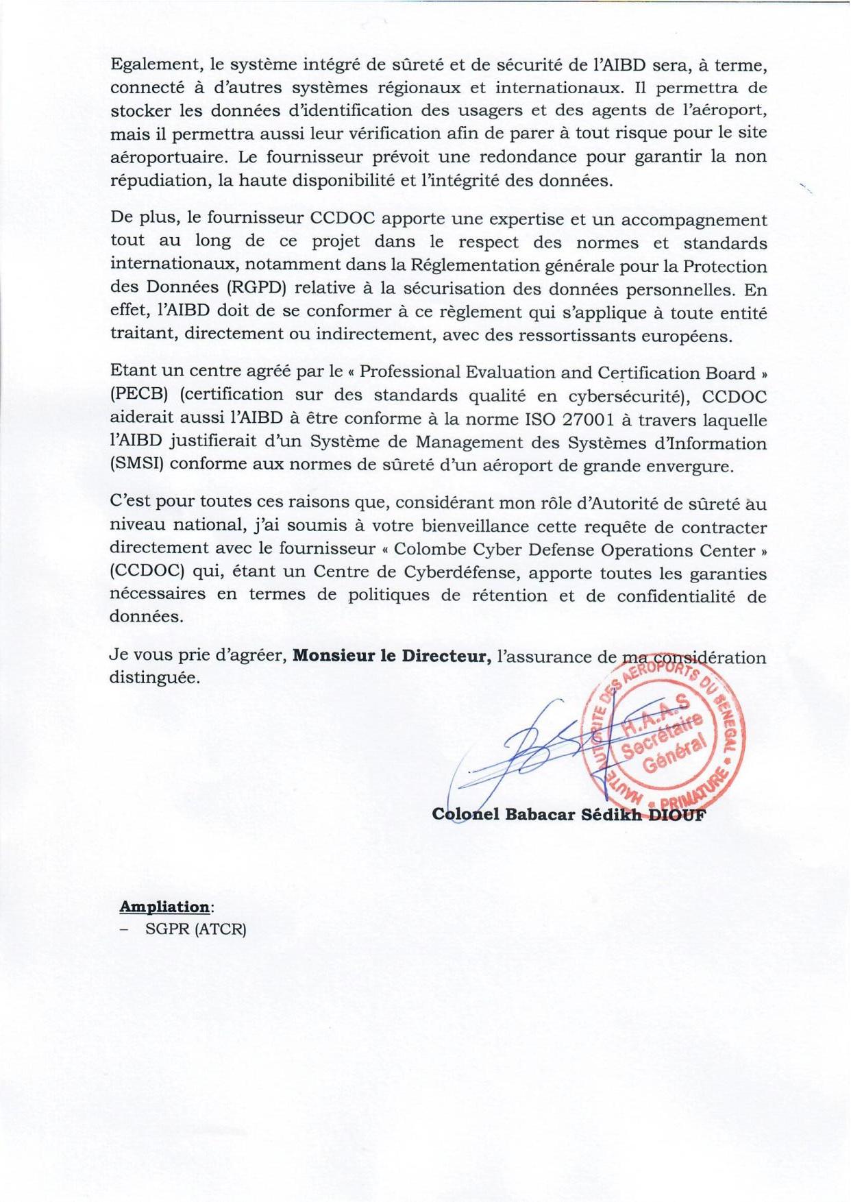 Un marché de gré à gré pollue encore l'atmosphère à l'aéroport international de Blaise Diagne