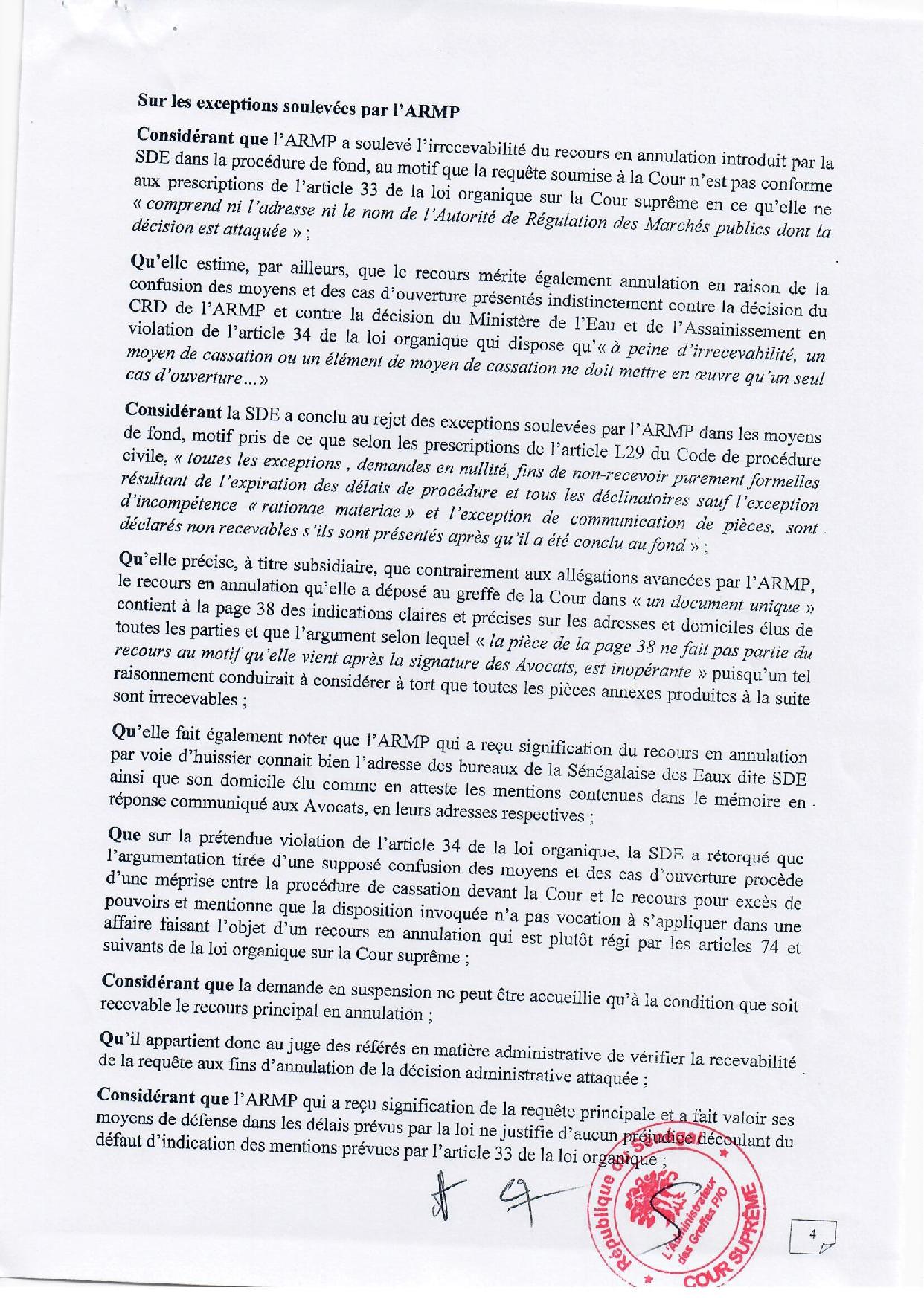 Contrat d’affermage de l’eau: Le Dg de l’Armp rétablit la vérité sur les prix proposés par la SDE et Suez
