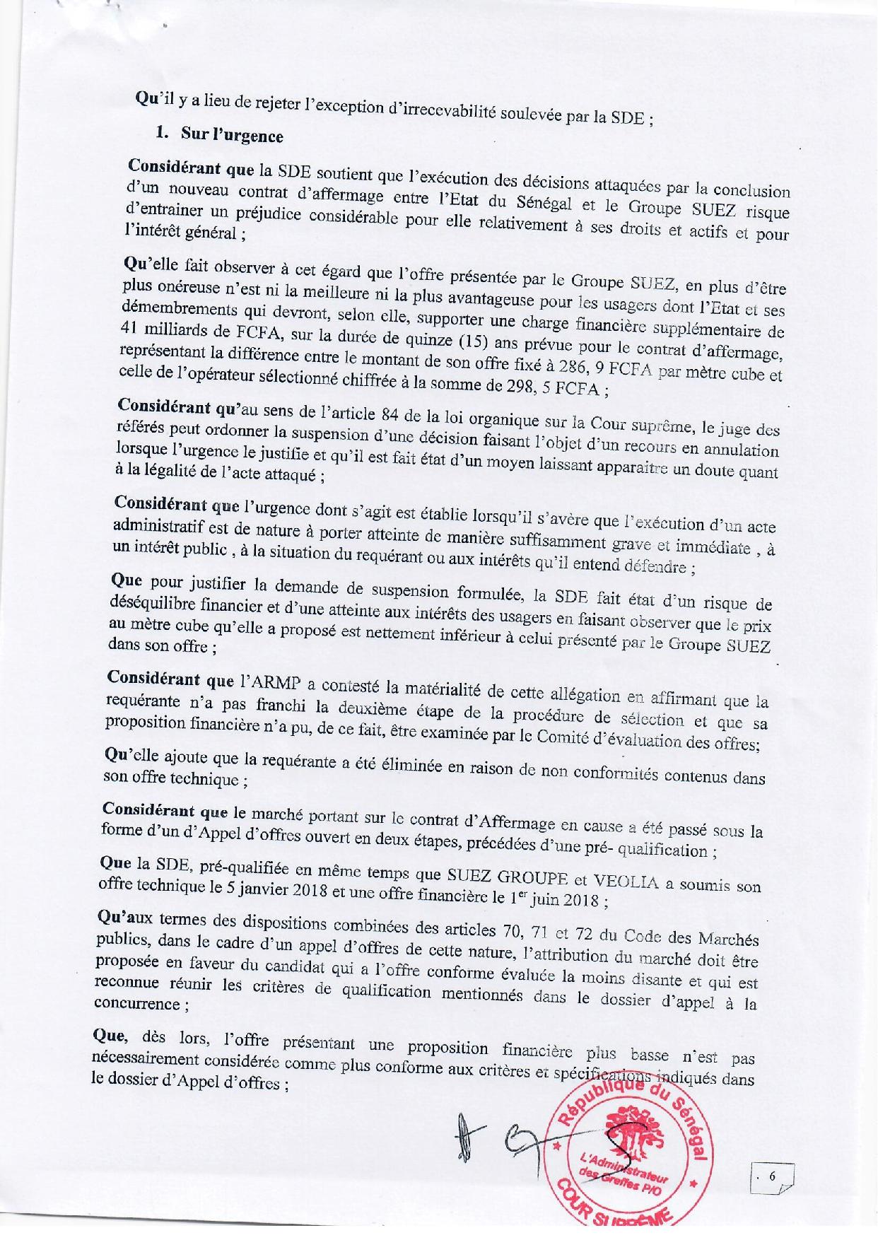 Contrat d’affermage de l’eau: Le Dg de l’Armp rétablit la vérité sur les prix proposés par la SDE et Suez