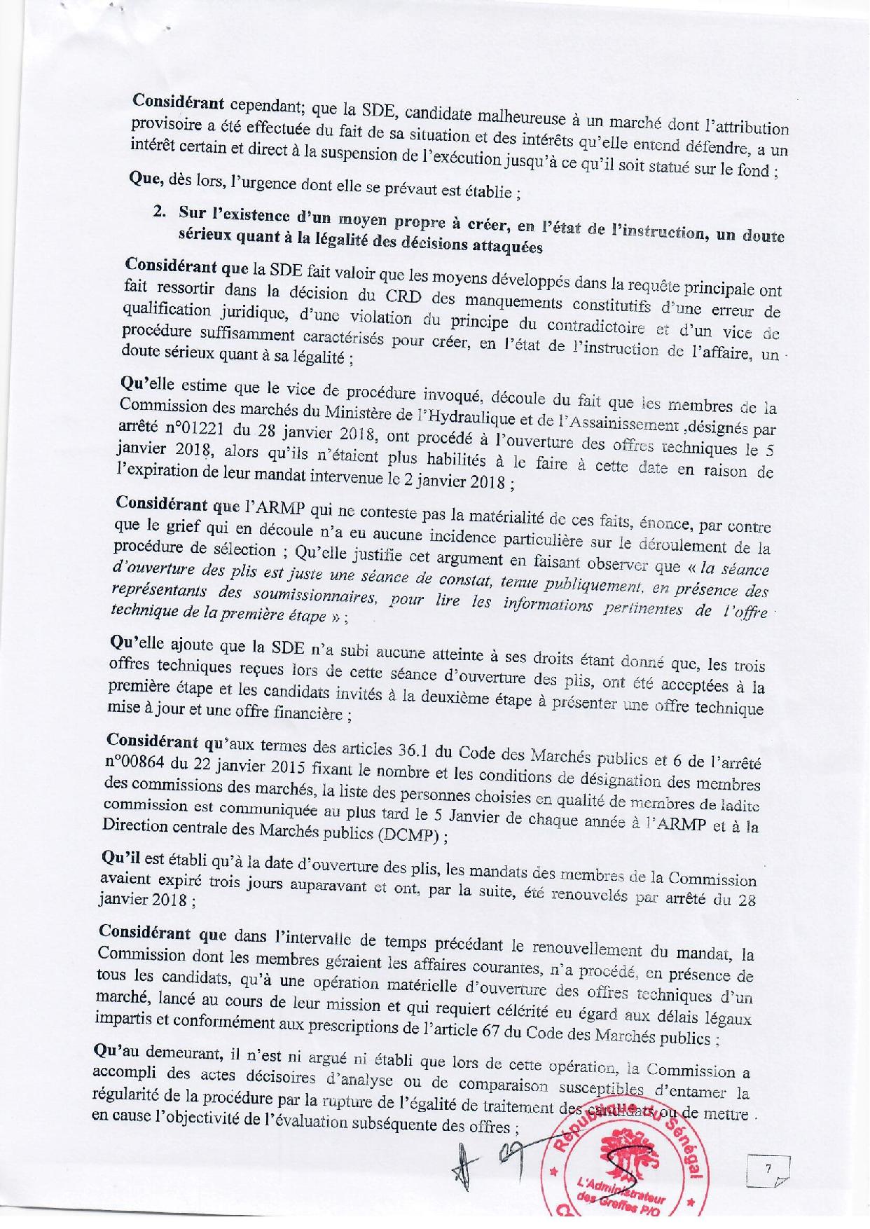 Contrat d’affermage de l’eau: Le Dg de l’Armp rétablit la vérité sur les prix proposés par la SDE et Suez