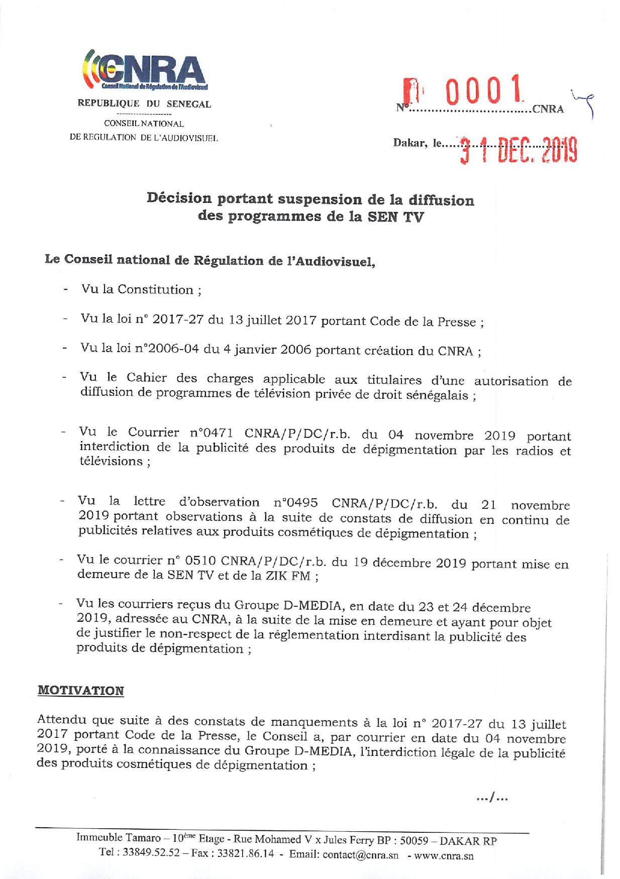 CNRA - Suspension de 7 jours des programmes de SEN TV: Bougane Guèye Dany joue-t-il au pocker ?