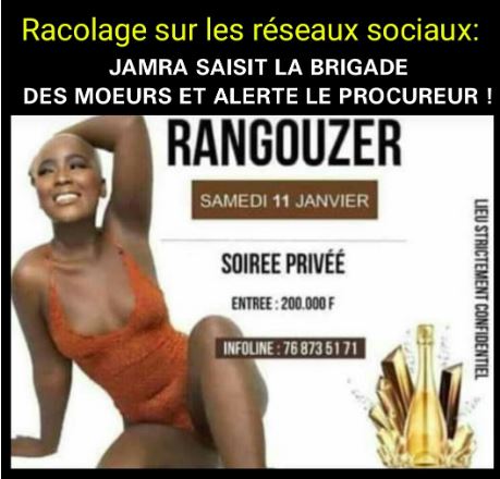 Racolage via internet:  l'Ong Jamra active le Procureur et la Brigade des mœurs contre la sulfureuse Rangou
