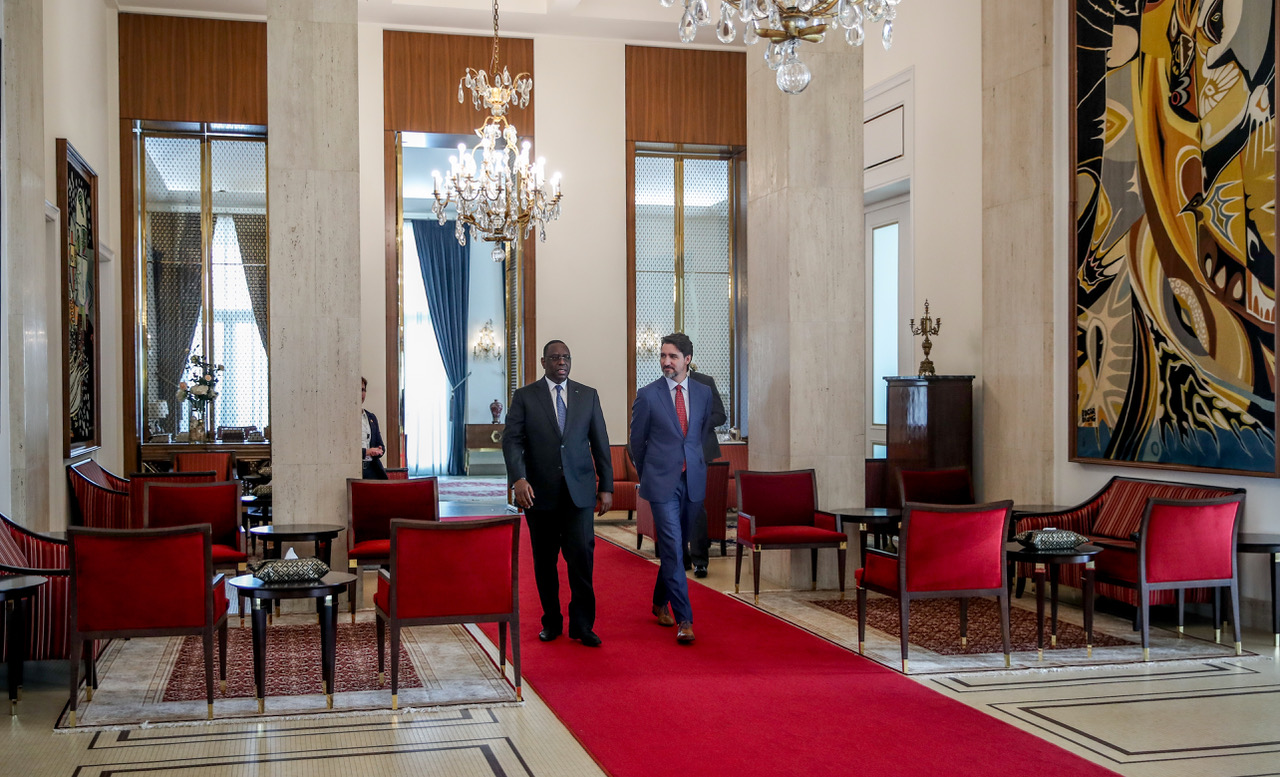 PHOTOS-les étapes de la rencontre entre Macky Sall et Justin Trudeau au Palais 